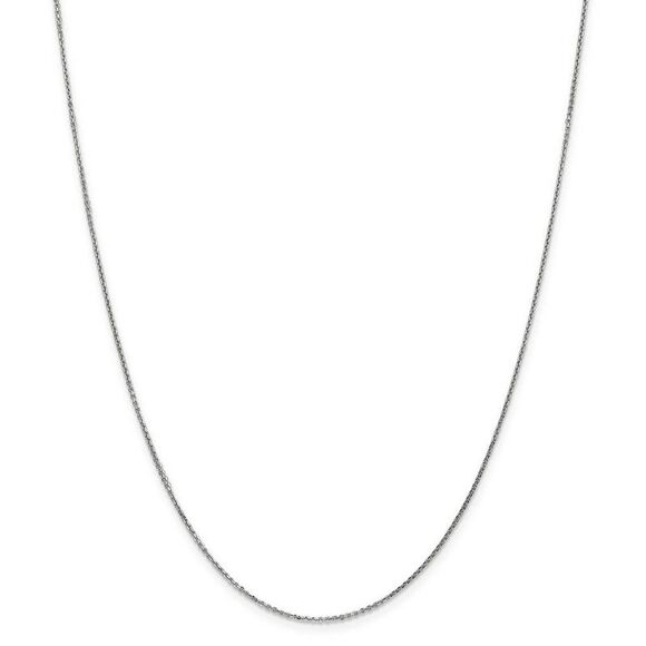0.95mm, 14k White Gold, Diamond Cut Cable Chain Necklace, 20 Inch - Picture 3 of 8